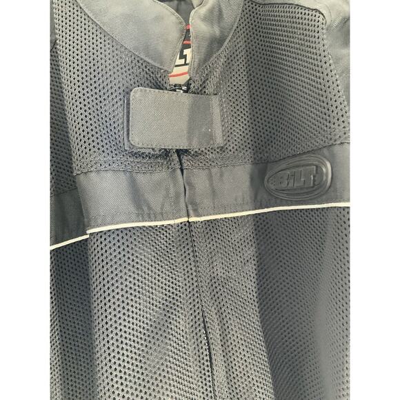 Bilt Mens BLM3 Blaze Mesh Black Padded Full Zip Biker Motorcycle Jacket Size XL - Picture 9 of 12